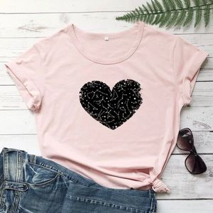 5/$15 😍 100% Cotton Constellation Heart T-Shirt ✨💕